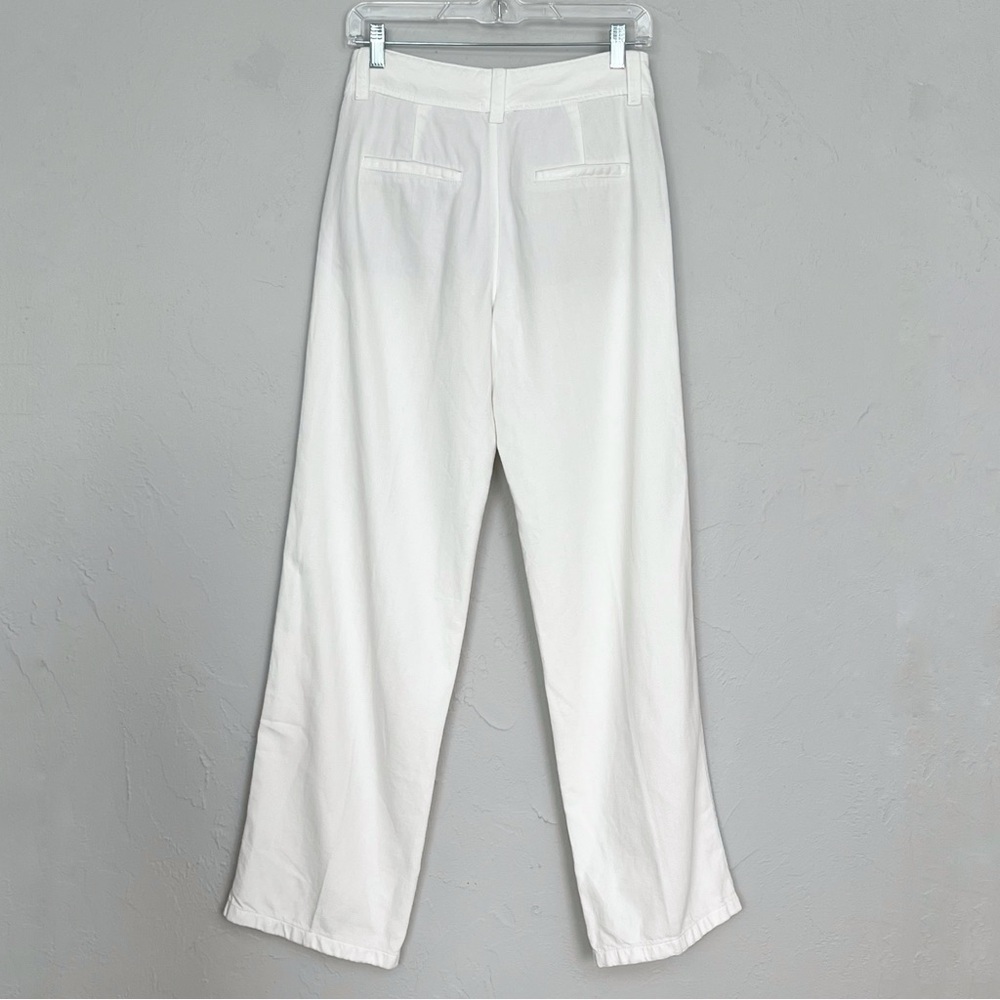 Vince White High Waist Straight Leg Pants Sz 4 Linen Blend - Picture 10 of 13